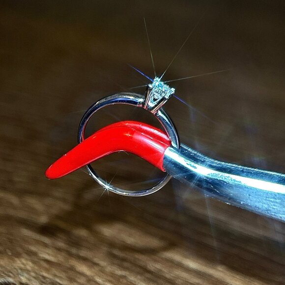 Small Princess Cut 14k Gold Diamond Ring - Picture 8 of 12